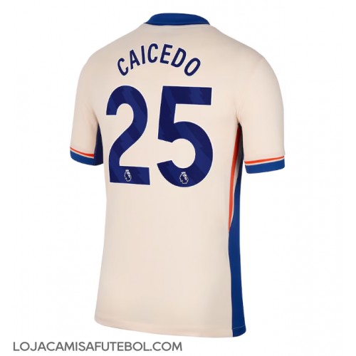 Camisa de Futebol Chelsea Moises Caicedo #25 Equipamento Secundário 2024-25 Manga Curta